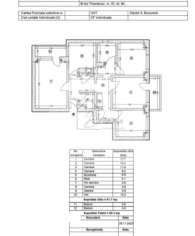 Apartament 4 camere B-dul Tineretului I Locatie excelenta I COMISION 0