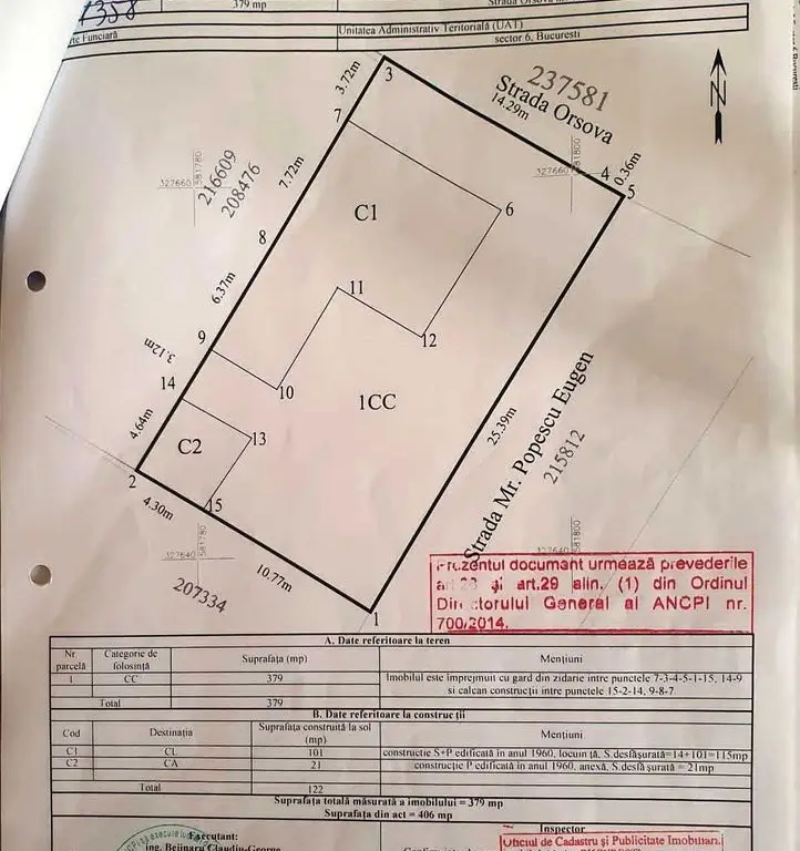 OPORTUNITATE - PROPRIETAR - casa si teren str. Orsova nr 125, sector 6