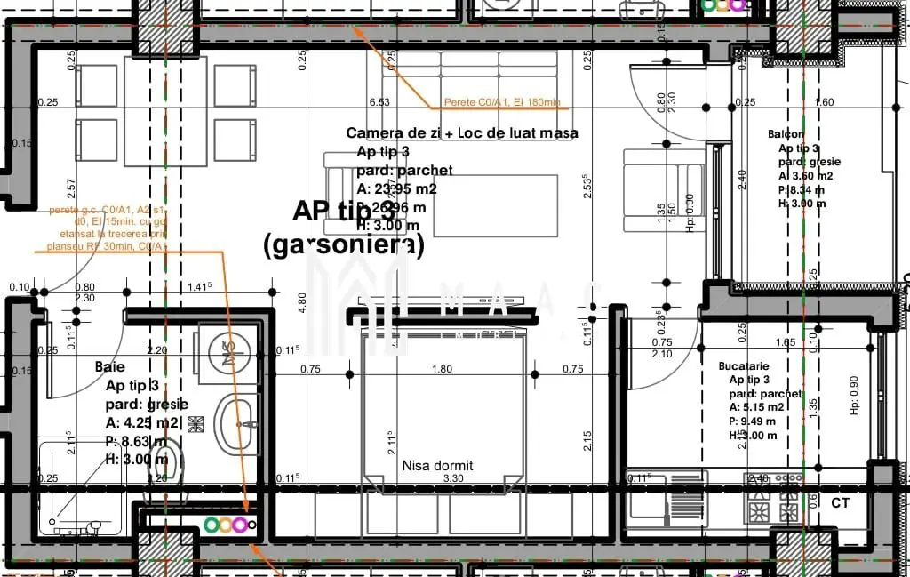 Apartament 1 cameră | 50,95MPU | Balcon | Veterani