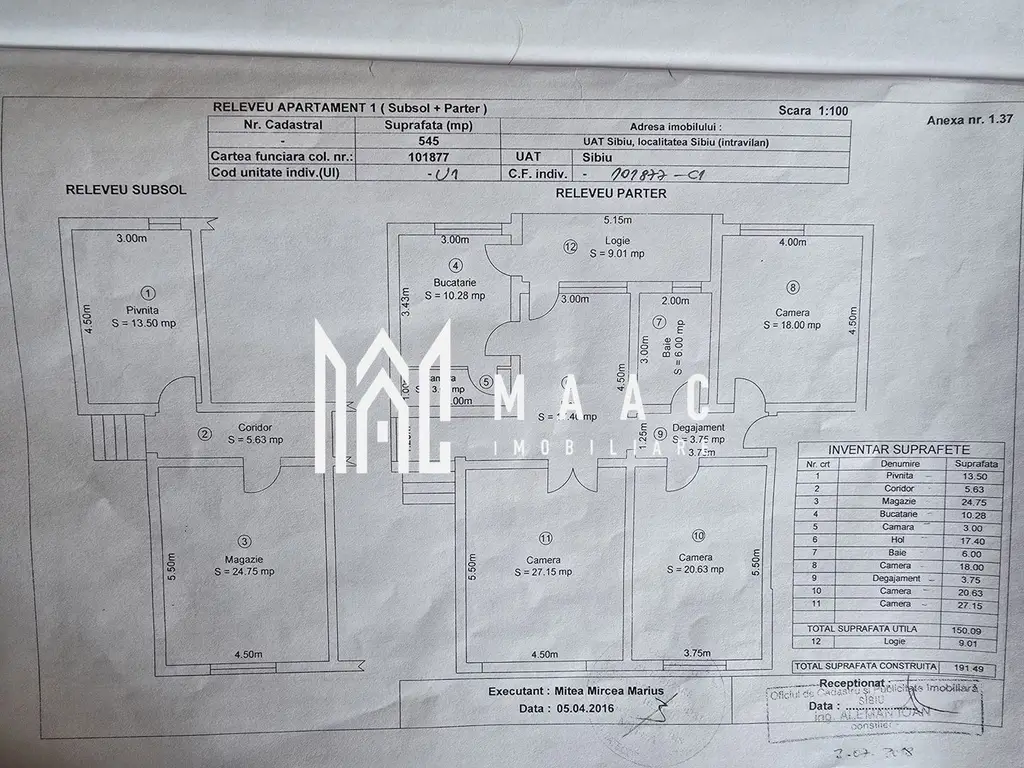Apartament la casa 4 camere 300 teren zona Centrala