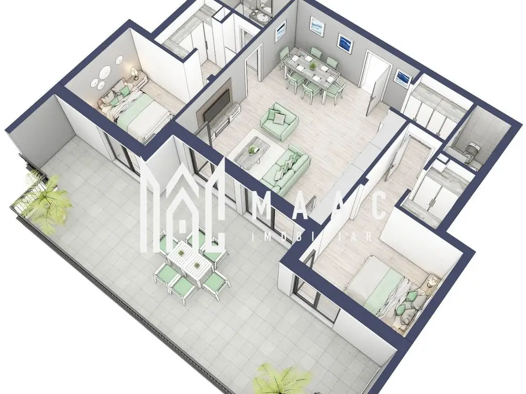 Penthouse 3 camere | Etaj 4 | Balcon 45.6 mp | Turnisor