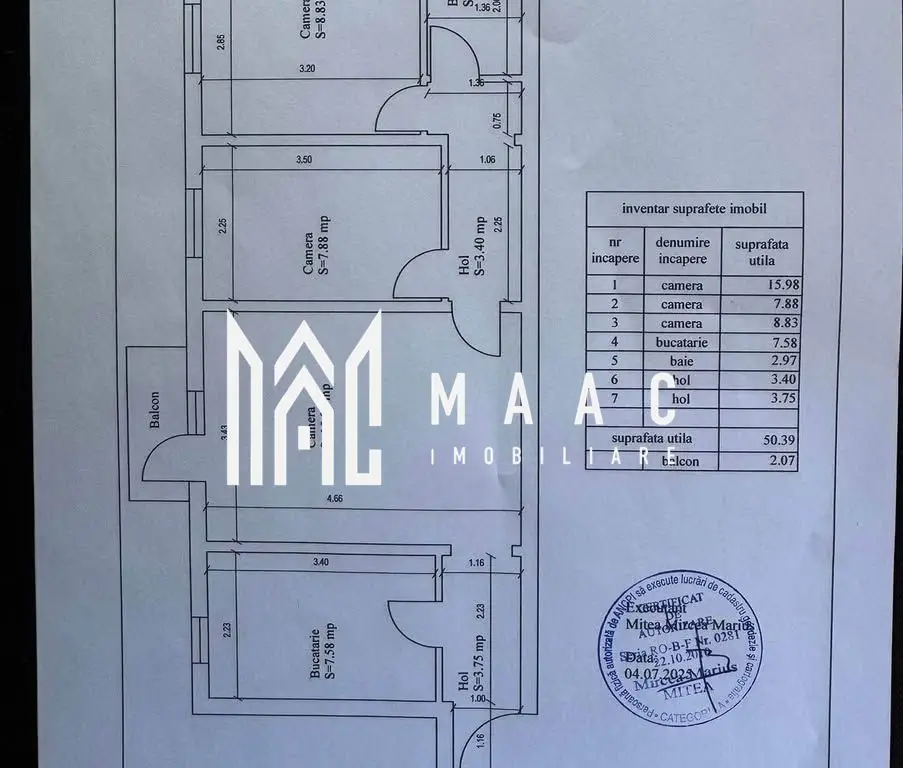 Apartament 3 camere | Bucatarie Separata | Balcon închis | Cedonia