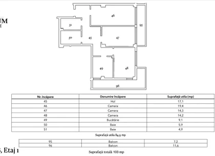 Tomis Nord - Vanzare apartament decomandat cu 3 camere, bloc nou.