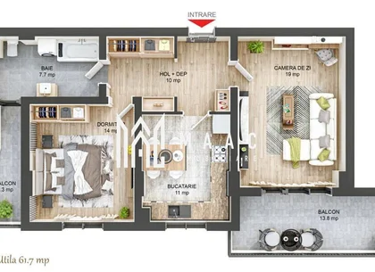 Apartament nou 2 camere I La cheie I 63 + 20 mp I Hipodrom