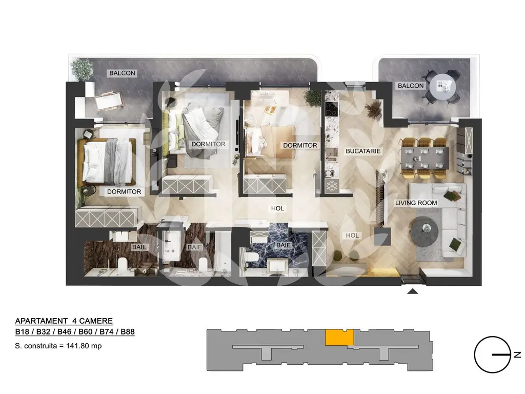 Apartament 4 camere | Plaza Pipera | Bloc finalizat