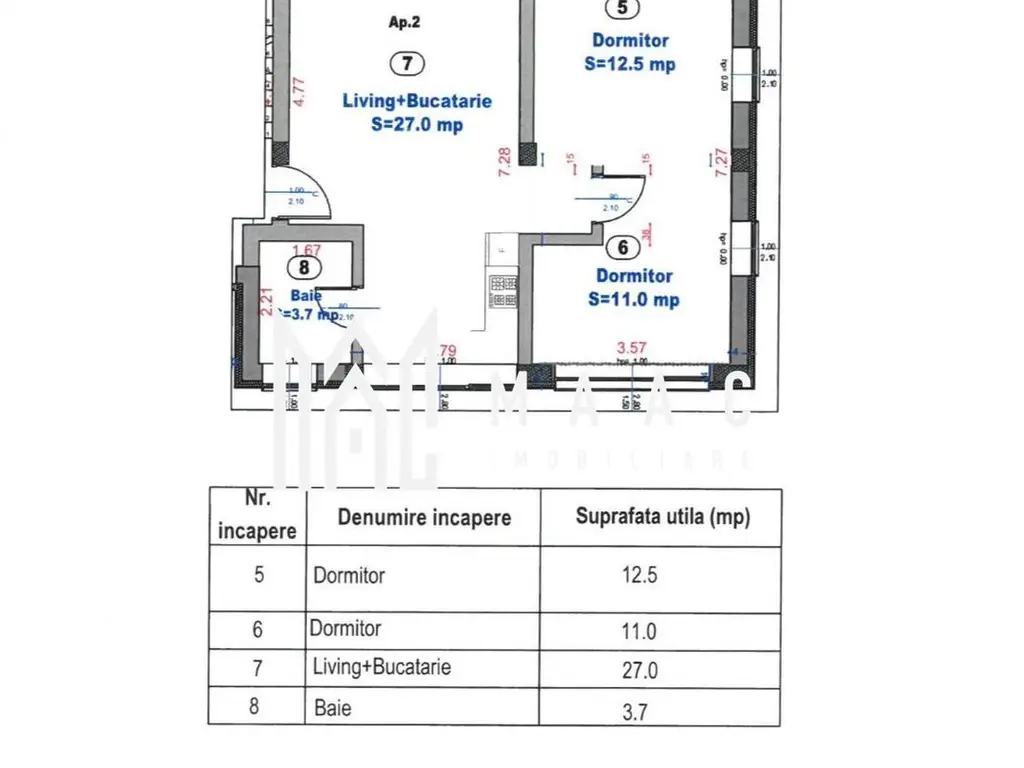 Apartament cu 3 camere | 54 MPU | Balcon | 2 locuri de parcare | Turnișor