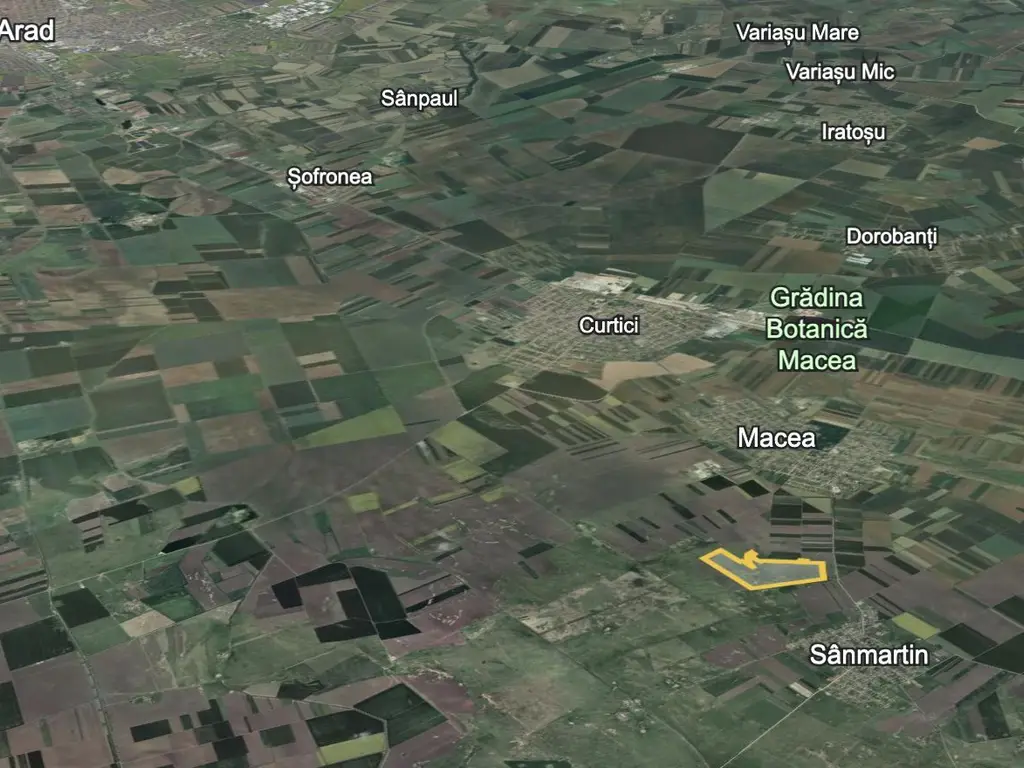 Teren 42 ha pentru parc fotovoltaic – Macea, Arad