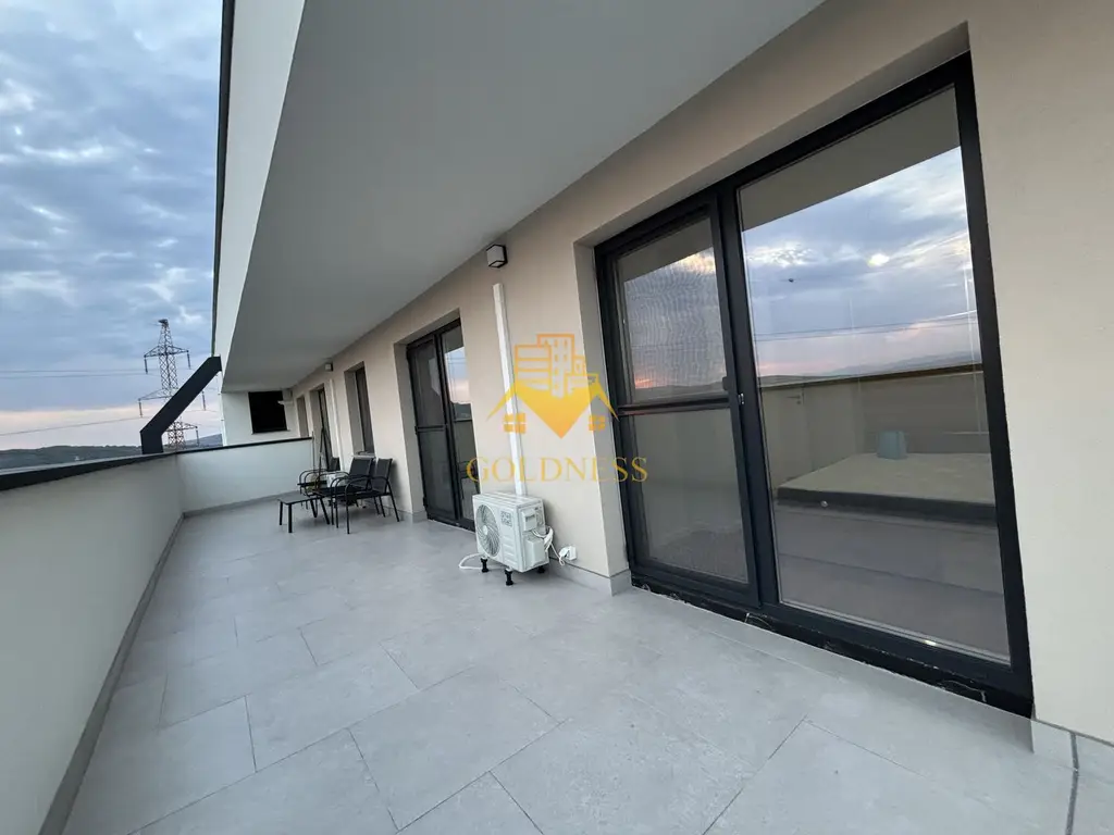 3 camere, modern, parcare, prima închiriere, terasă 46 mp, totul nou