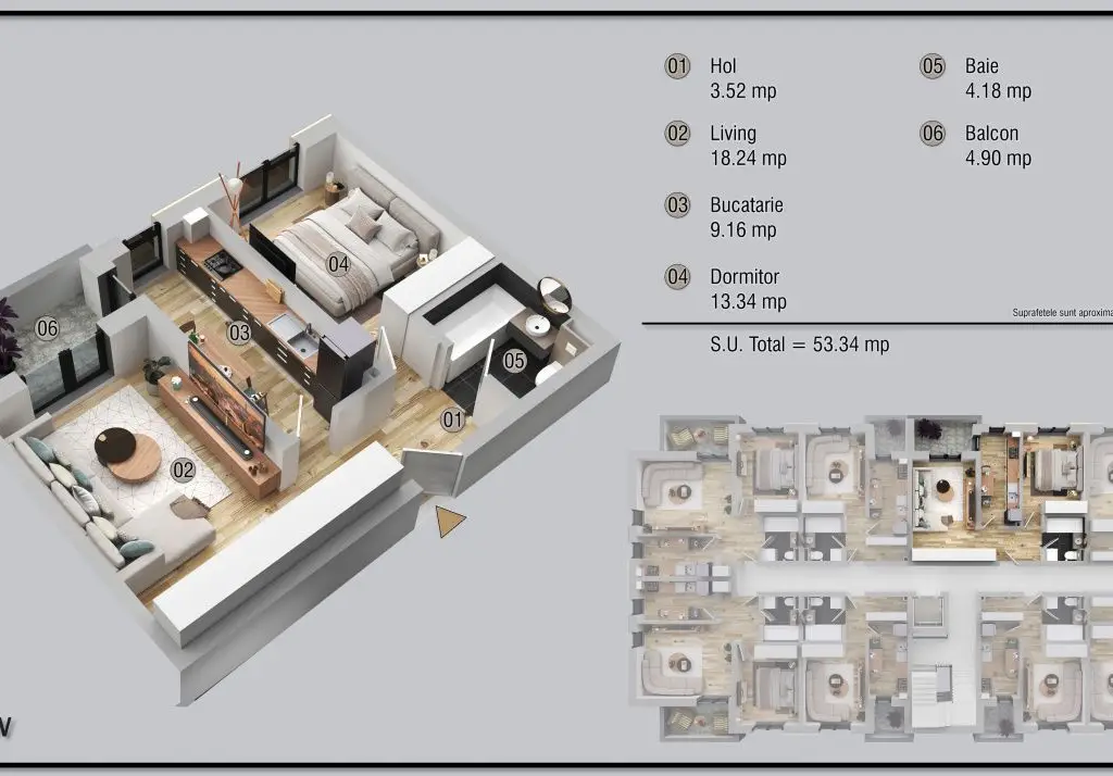 Ap. 2 cam. aprilie 2026 zona Militari Residence