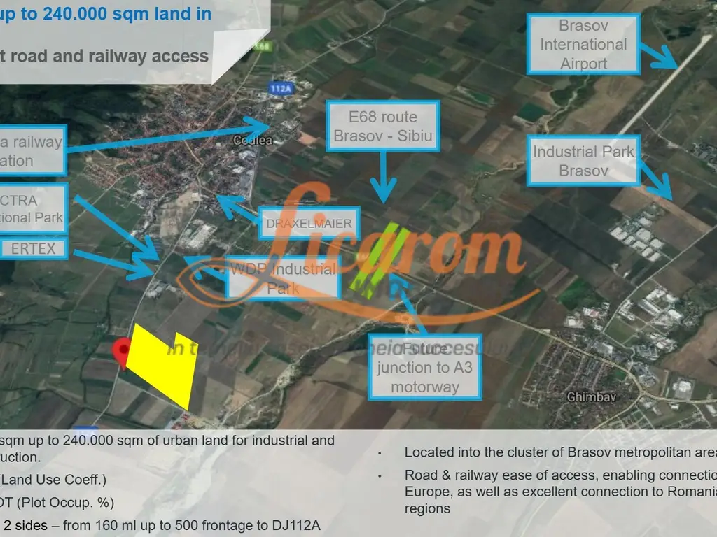 Codlea teren constructii industriale sau logistice 8 ha pana la 24 Ha