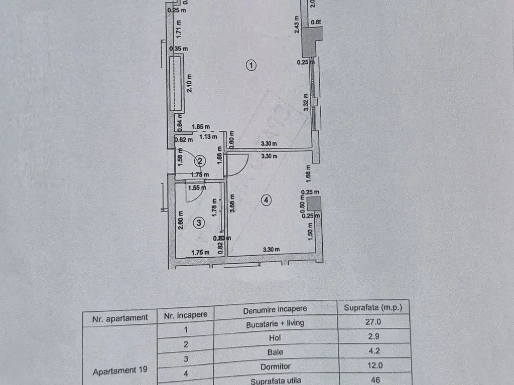 Studio mobilat și utilat, bloc 2020, etaj 3 – Terasă comuna amenajată