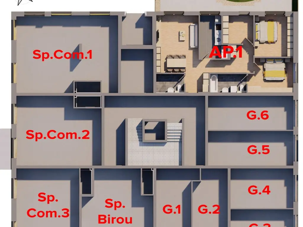 SINGURUL APARTAMENT CU GRADINA DIN NOUL BLOC R39, ARED RED 9