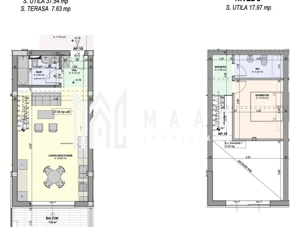 Comision 0% I Penthouse pe 2 niveluri I 2 camere I Balcon