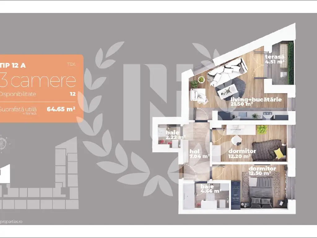 Apartament 3 camere Titan