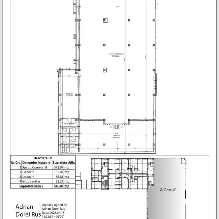 Vindem sp. comercial, openspace, ultracentral,516mp utili- 1.200.000E