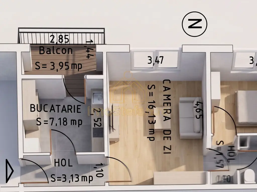 LOC DE PARCARE INCLUS Apartament 2 Camere Poarta 6 Lângă Liceul Blaga