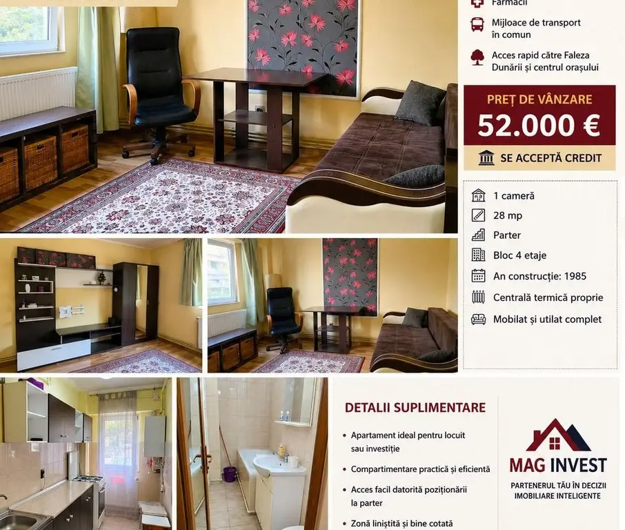 De vanzare apartament cu o camera Mazepa 1, 52.000 euro