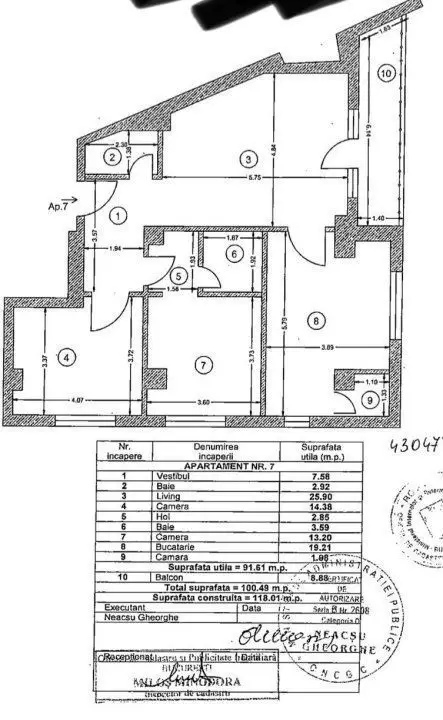Apartament Damaroaia 3 camere 101 utili parcare subteran+Boxa Direct Proprietar