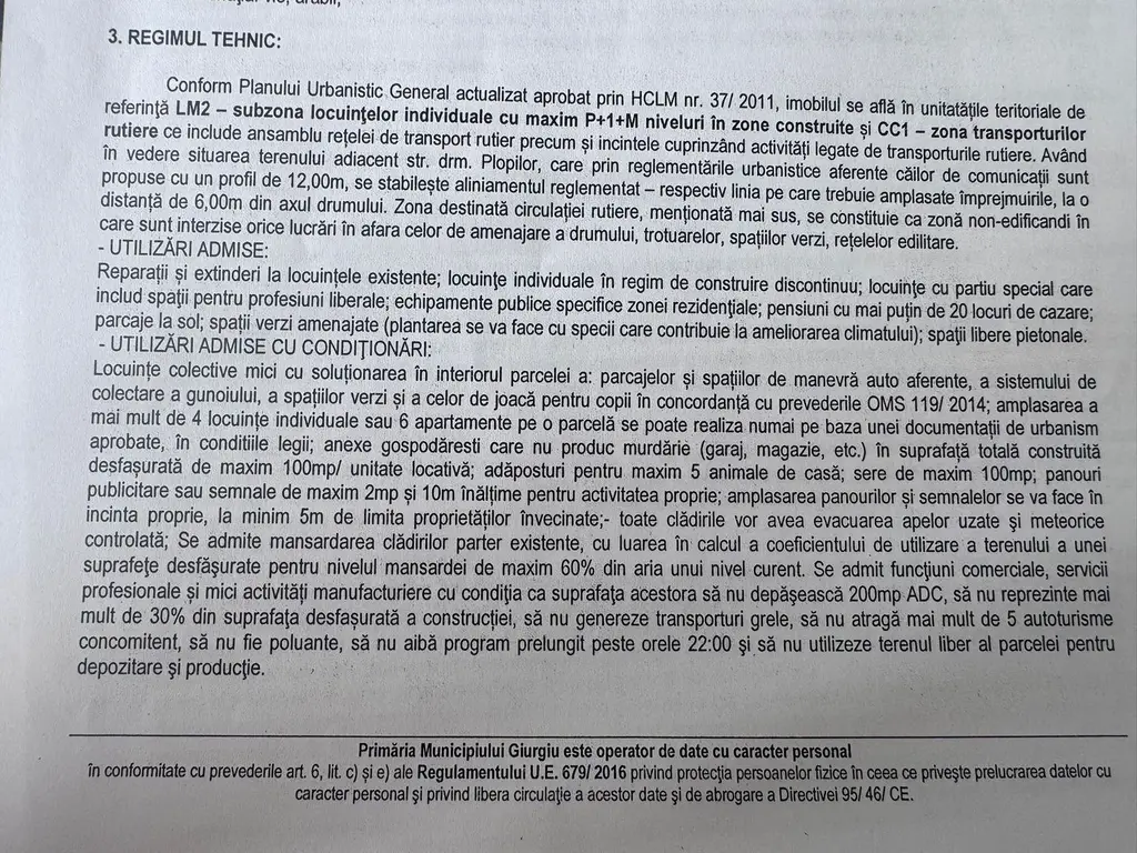 Teren intravilan de vanzare in judetul Giurgiu