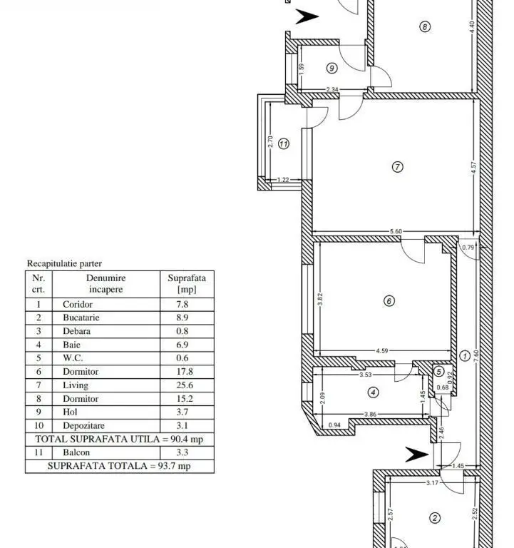 Vila P+1 Piața Muncii , strada Orzari, apartament cu 3 camere la Parer