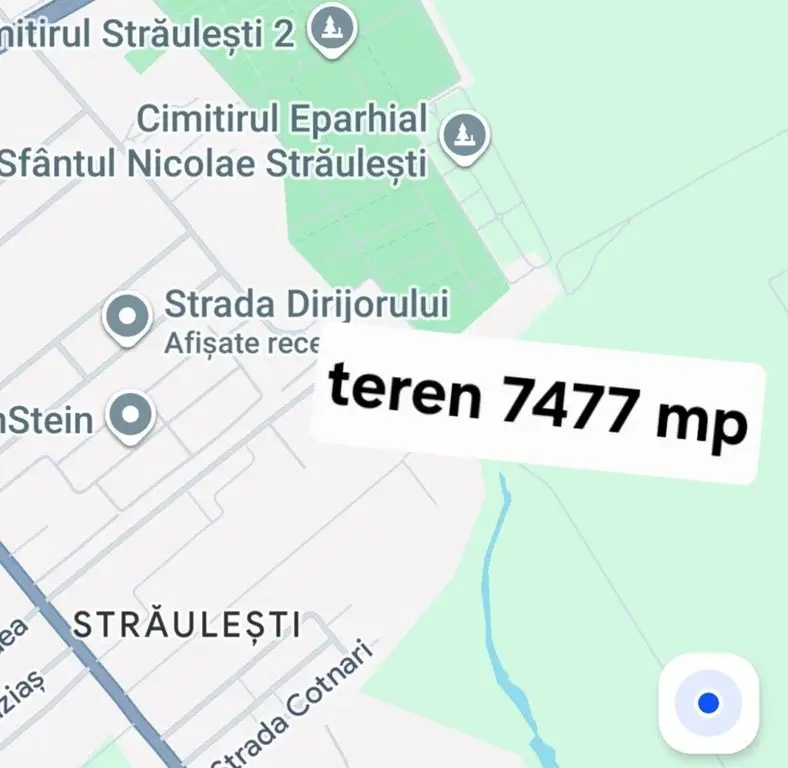 Straulesti str. Nades teren 7477 mp de vanzare