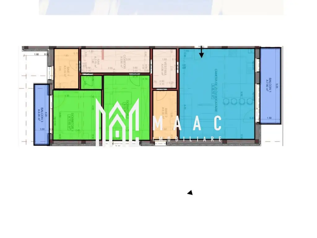 Apartament 3 camere | Etaj 1 | 89 MP I Loc de parcare