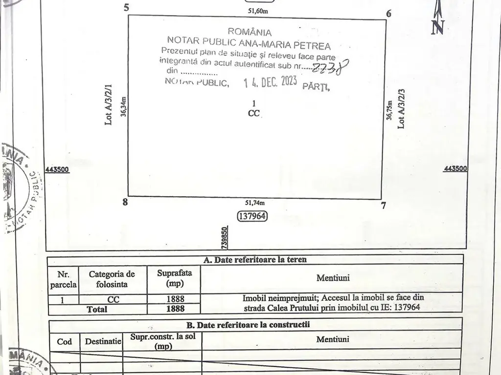 Teren intravilan in Galati, str. Macului, sup. 2077 mp - 70 euro/mp