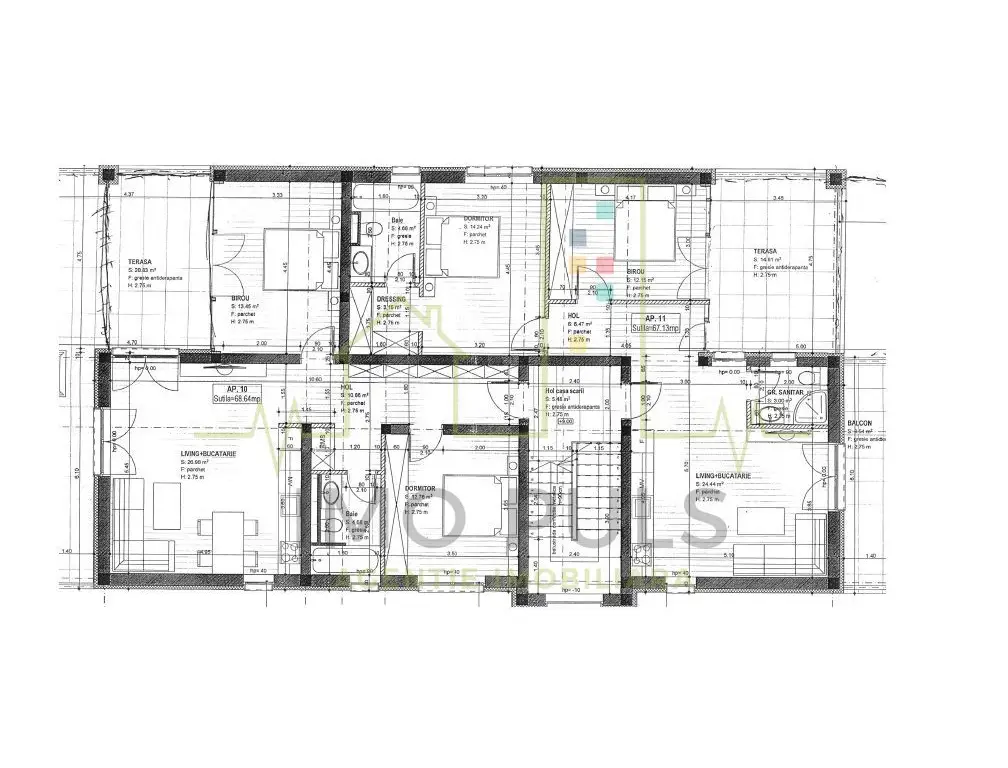 Penthouse. Braytim. Terasa 28 mp. 3 Camere. 2 Bai.