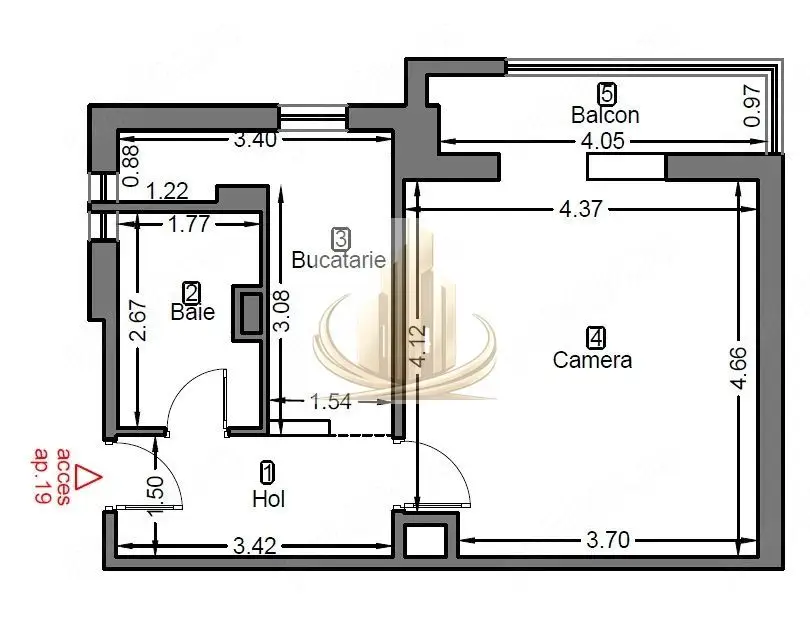 🏡 Apartament cu 1 camera Calea Sagului