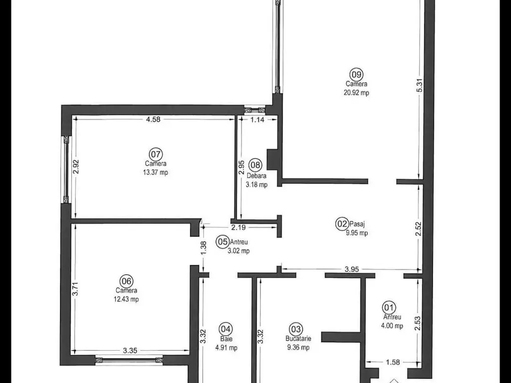 PRET NOU! Apartament decomandat 3 camere - str. Horia - COMISION 0%