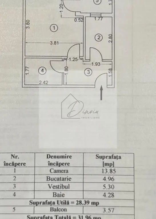 Garsoniera decomandata Metrou Dimitrie Leonida I Bloc 2014 I COM 0%