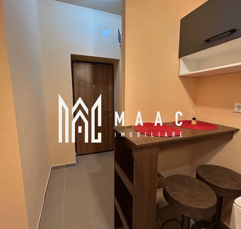 Garsonieră decomandată | Trei Stejari, Sibiu | 28 mp, mobilată, utilată