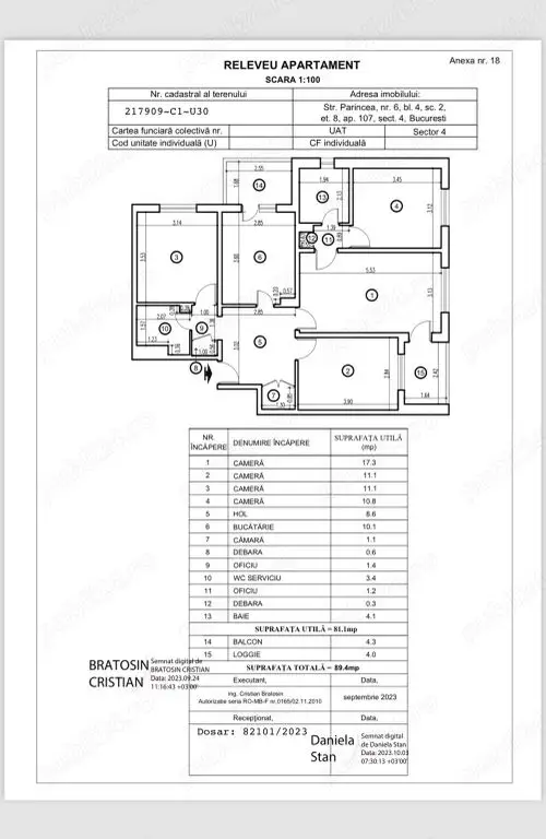 vand apartament 4 cam