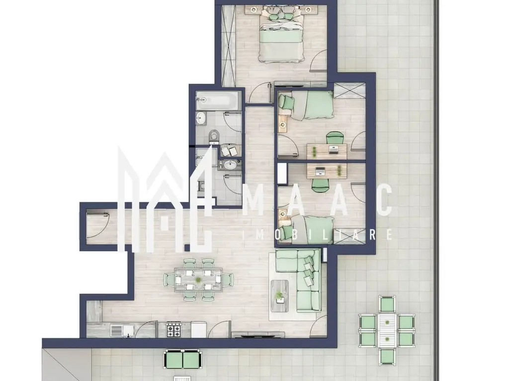 Penthouse 3 camere | Etaj 4 | Balcon 107.2 mp | Turnisor