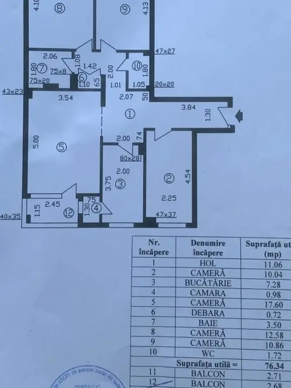 Apartament 4 camere, la 2 minute de Mega Mall, pret 99000 , particular
