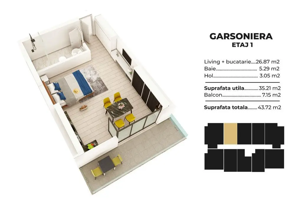 Studio spatios la cheie Sea Breeze Residence II Mamaia Nord
