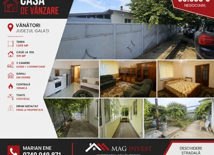 Casa la sol cu teren 1055 mp si livada - Vanatori, Galati