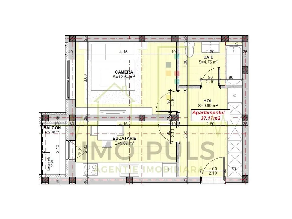 Apartament la parter cu balcon. Bucatarie separata. Loc de parcare