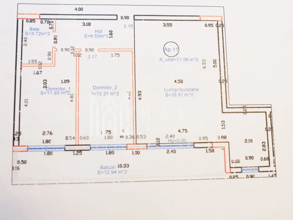 Apartament 3 Camere | Etaj 1 | 71MPU | City Residence