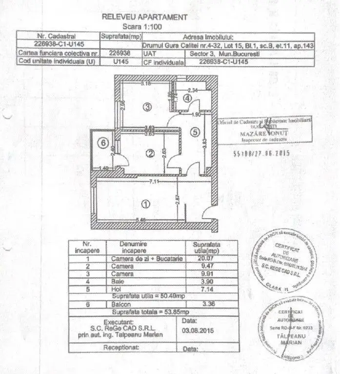 Apartament 3 camere complet mobilat Palladium Residences metrou Teclu
