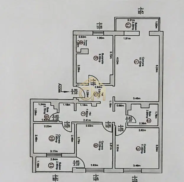 Apartament 4 Camere-2 Bai-2 Balcoane- Pivnita-80 MP
