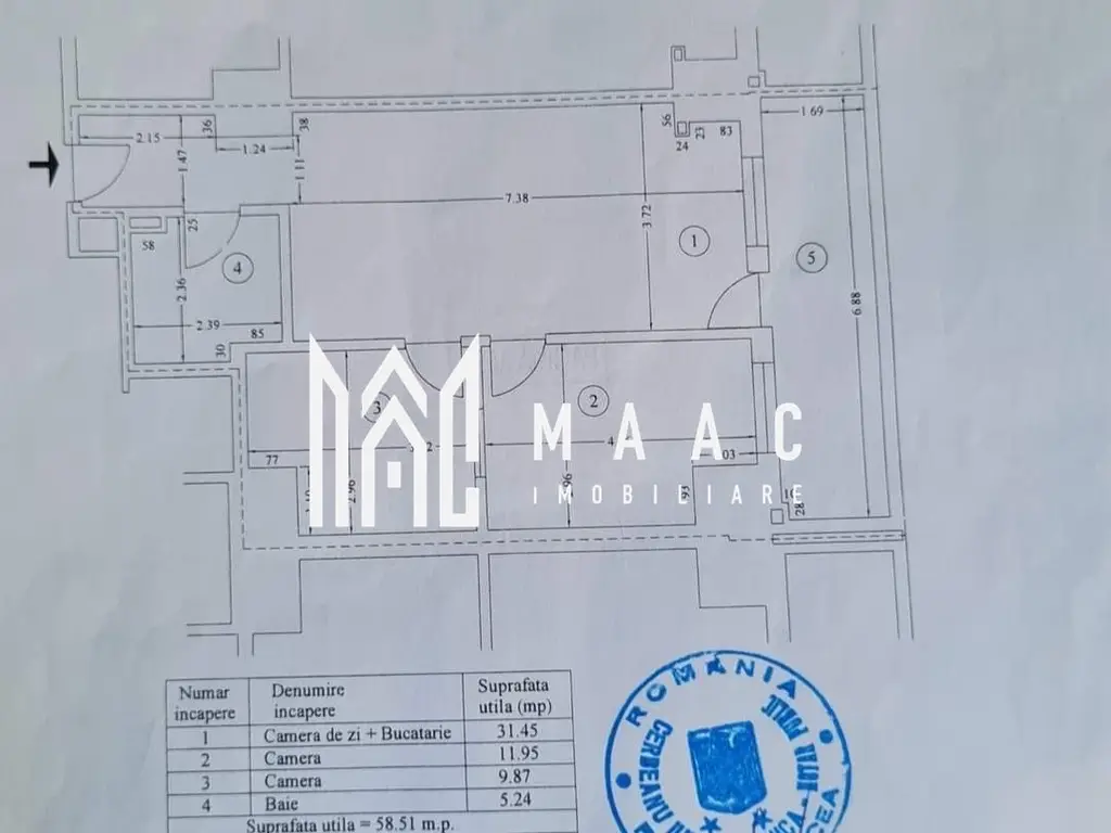 Apartament 3 camere | 70 MPU  |