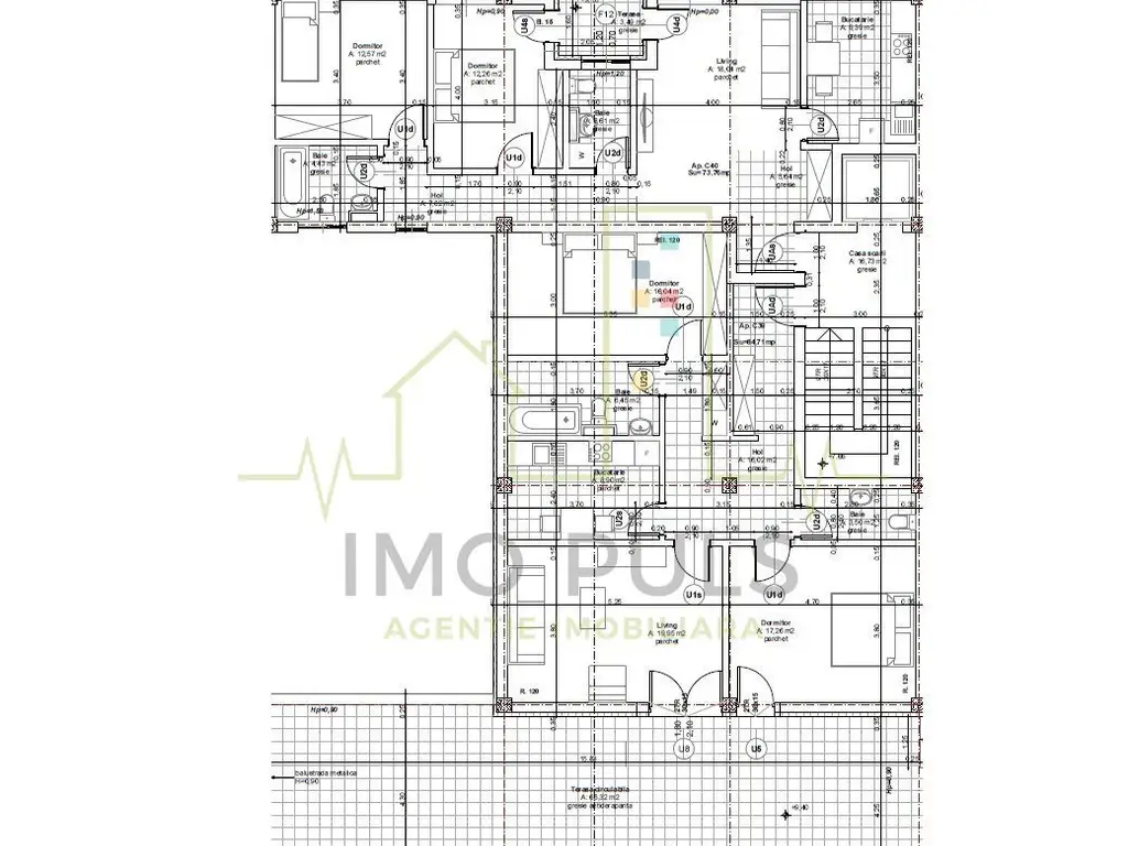 Penthouse. Lipovei. Terasa 66 mp. 2 Bai. Decomandat. Bucatarie inchisa