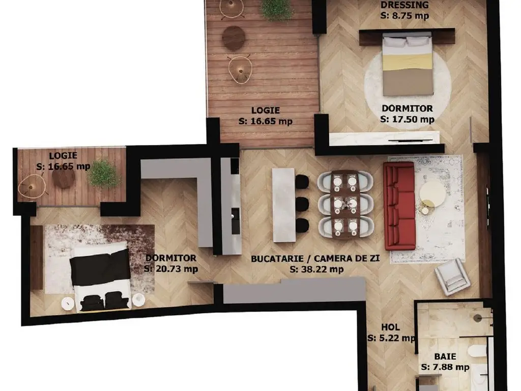 Apartament nou, 3 camere, 273 500 Euro. Comision 0.