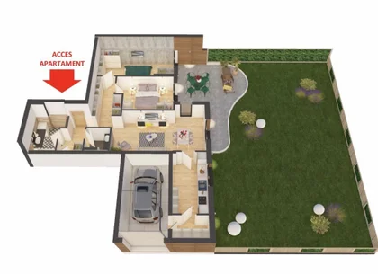 PROPRIETATE VANDUTA Apartament ARED spectaculos cu gradina si garaj