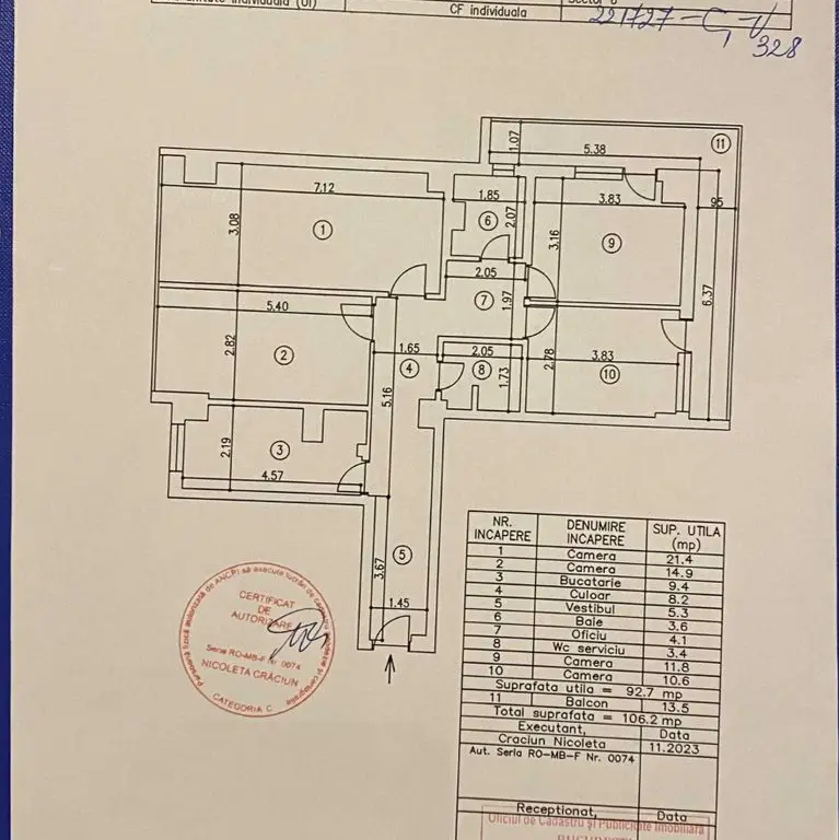 Apartament 4 camere 106 mp la 5 min de Metrou Paci