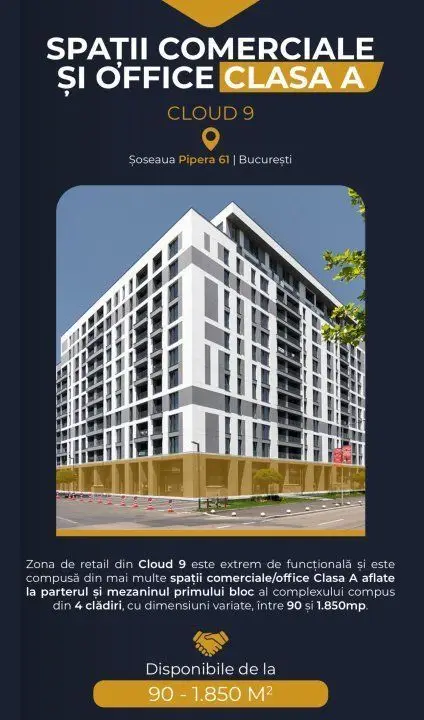 BRASADAS închiriază Sp Com/Office 300mp Cloud9 Pipera,