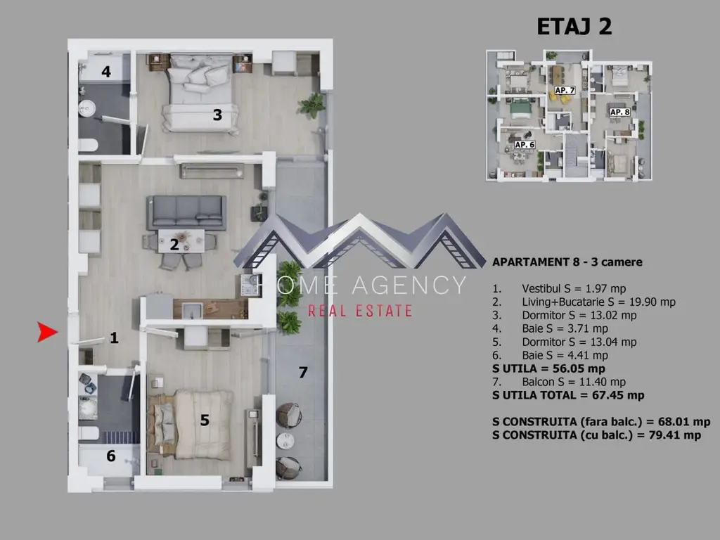 Apartament 3 camere Otopeni premium | prima închiriere