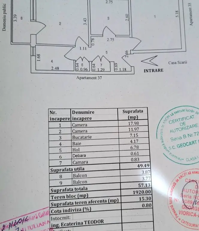 De vanzare aparatament cu 2 camere, Siderurgistilor, 65.000 euro negociabil