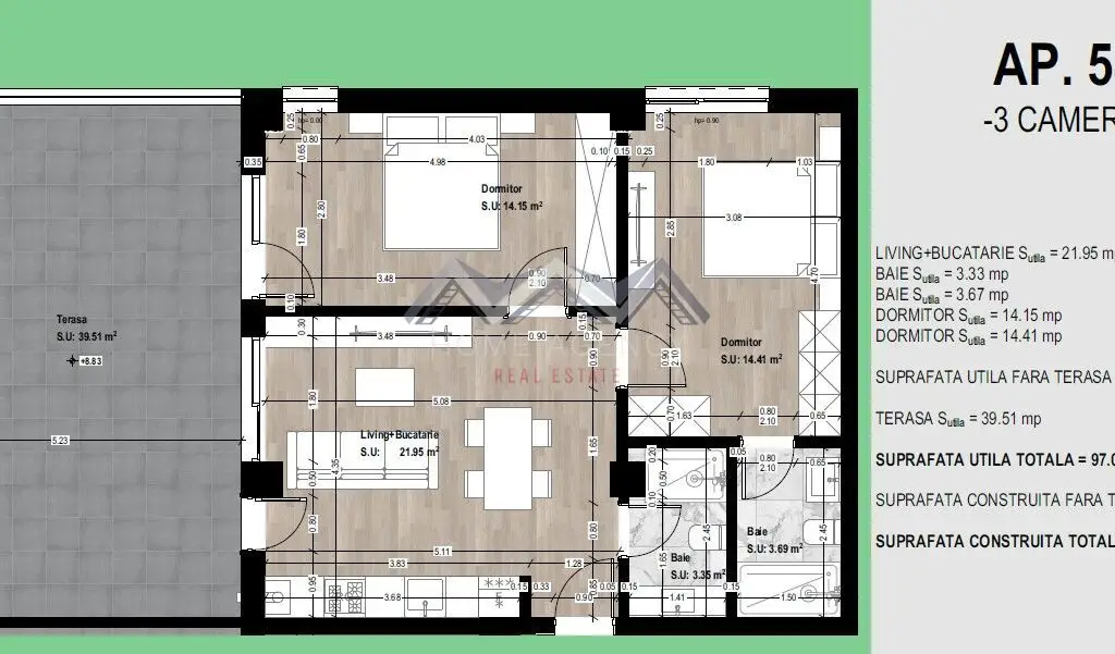 Apartament 3 camere + terasă 40 mp | Preț imbatabil în Otopeni